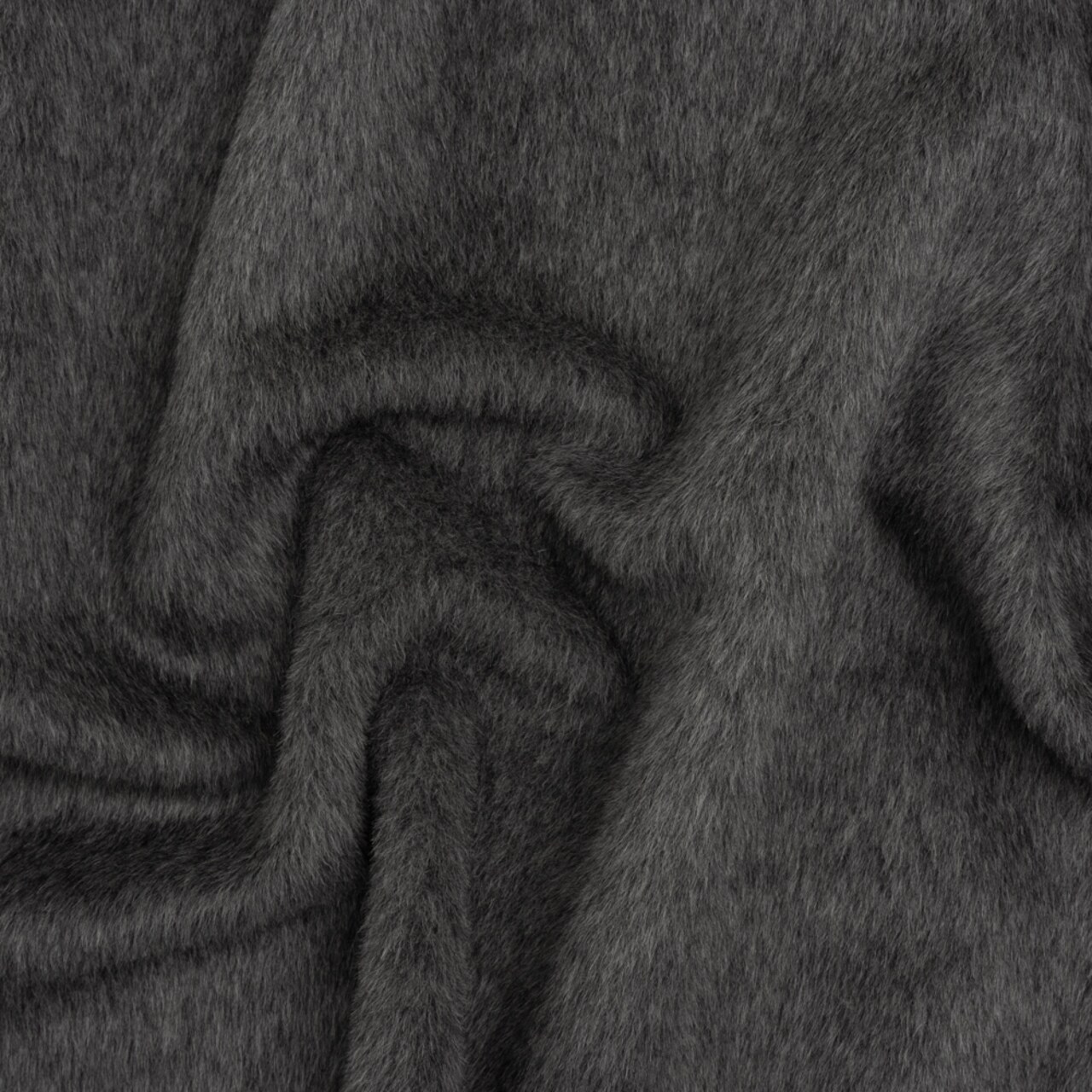1 Yard Charcoal Alpaca Wool Coating Single Face Heathered Solid 57 inch Width